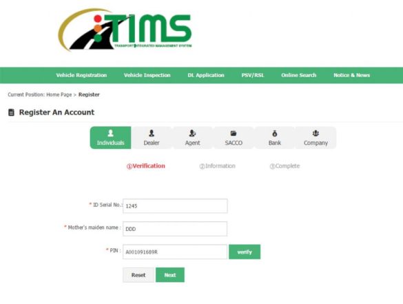 New NTSA TIMS System Login Procedure